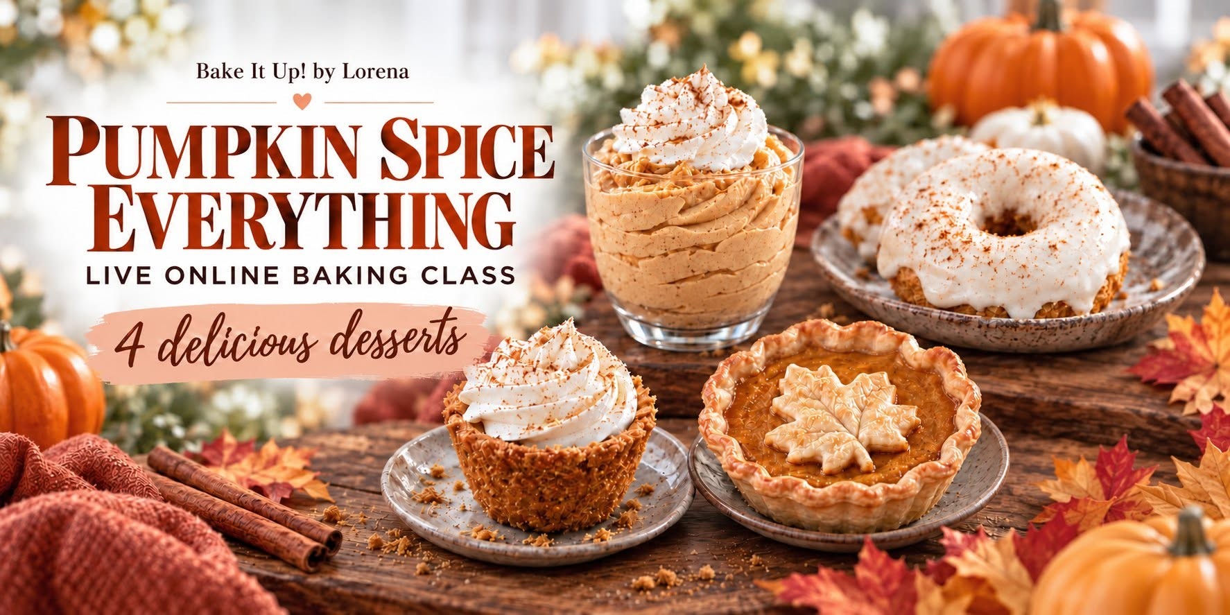 Pumpkin Spice Everything live online baking class poster